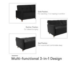 Ameriwood Avianna Faux Leather Coil Futon -Franklin || DHP || PEAK Sofa Shop 810405140 1