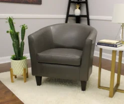 Windko Gray Faux Leather Tub Chair 7 Windko Gray Faux Leather Tub Chair -Franklin || DHP || PEAK Sofa Shop 810429853 2