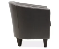 Windko Gray Faux Leather Tub Chair 6 Windko Gray Faux Leather Tub Chair -Franklin || DHP || PEAK Sofa Shop 810429853 3
