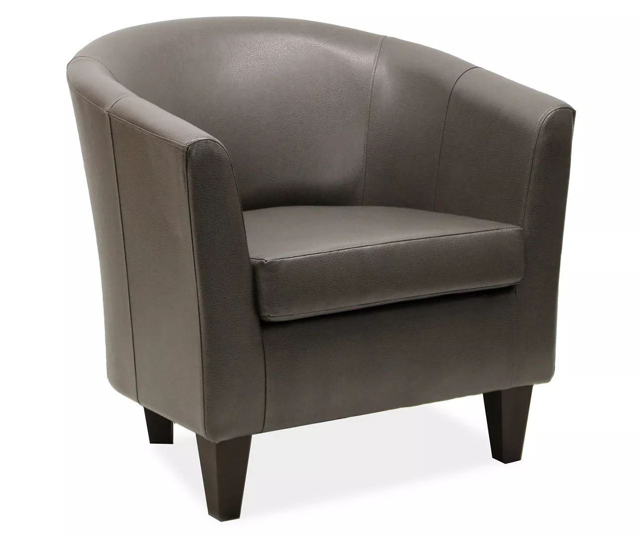 Windko Gray Faux Leather Tub Chair 1 Windko Gray Faux Leather Tub Chair