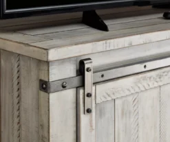 Carynhurst Whitewash Sliding Barn Door TV Stand -Franklin || DHP || PEAK Sofa Shop 810458282 3