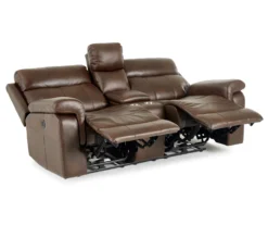 Wellsley Leather Power Reclining Console Loveseat -Franklin || DHP || PEAK Sofa Shop 810469259 1
