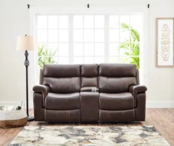 Wellsley Leather Power Reclining Console Loveseat -Franklin || DHP || PEAK Sofa Shop 810469259 111