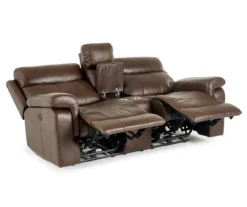 Wellsley Leather Power Reclining Console Loveseat -Franklin || DHP || PEAK Sofa Shop 810469259 2 1