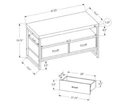 48" Dark Taupe 2-Drawer TV Stand -Franklin || DHP || PEAK Sofa Shop 810512921 3
