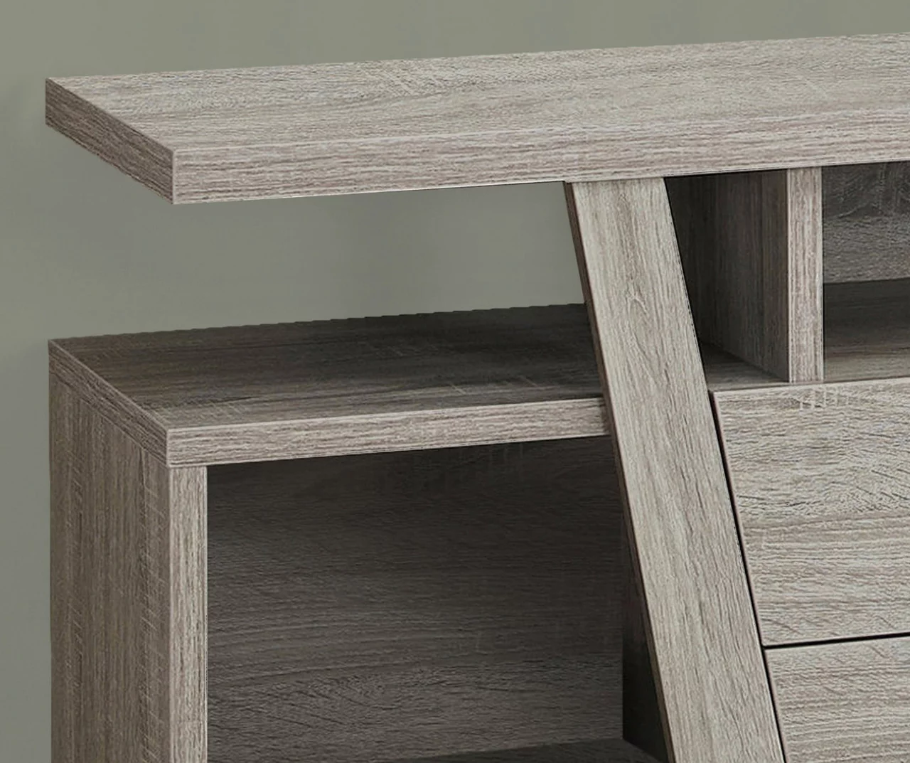 60" Dark Taupe 2-Drawer TV Stand 3 60" Dark Taupe 2-Drawer TV Stand - Image 3