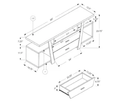 60" Espresso 2-Drawer TV Stand -Franklin || DHP || PEAK Sofa Shop 810512982 3