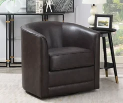 Willow River Hammond Faux Leather Swivel Accent Chair -Franklin || DHP || PEAK Sofa Shop 810519938 6