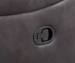 New Albany Dark Graphite Leather Look Micro Suede Swivel Reclining Glider -Franklin || DHP || PEAK Sofa Shop 810519941 3