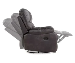 New Albany Dark Graphite Leather Look Micro Suede Swivel Reclining Glider -Franklin || DHP || PEAK Sofa Shop 810519941 7
