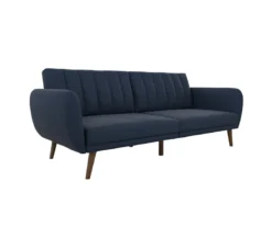 Brittany Navy Blue Linen Convertible Sleeper Futon 9 Brittany Navy Blue Linen Convertible Sleeper Futon -Franklin || DHP || PEAK Sofa Shop 810535269 4