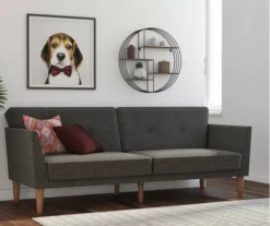 Regal Gray Linen Convertible Sleeper Futon 8 Regal Gray Linen Convertible Sleeper Futon -Franklin || DHP || PEAK Sofa Shop 810535613 3