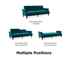 Cassidy Green Velvet Convertible Sleeper Futon -Franklin || DHP || PEAK Sofa Shop 810535627 5