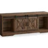 60" Reclaimed Brown Wood Look Sliding Barn Door TV Stand