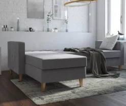 CosmoLiving Liberty Gray Chenille Sectional Storage Futon 9 CosmoLiving Liberty Gray Chenille Sectional Storage Futon -Franklin || DHP || PEAK Sofa Shop 810541025 3