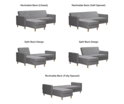 CosmoLiving Liberty Gray Chenille Sectional Storage Futon 11 CosmoLiving Liberty Gray Chenille Sectional Storage Futon -Franklin || DHP || PEAK Sofa Shop 810541025 6