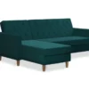 CosmoLiving Liberty Green Velvet Sectional Storage Futon