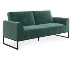 CosmoLiving Adley Teal Velvet Coil Convertible Sleeper Futon -Franklin || DHP || PEAK Sofa Shop 810541038 5