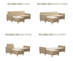 CosmoLiving Liberty Ivory Velvet Sectional Storage Futon 11 CosmoLiving Liberty Ivory Velvet Sectional Storage Futon -Franklin || DHP || PEAK Sofa Shop 810541041 6