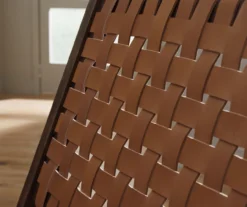 Fayme Camel Armless Leather Woven-Back Lounge Chair -Franklin || DHP || PEAK Sofa Shop 810542301 3