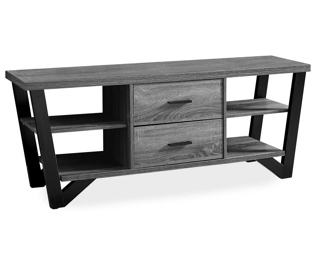 60" Gray & Black Wood Look TV Stand 1 60" Gray & Black Wood Look TV Stand
