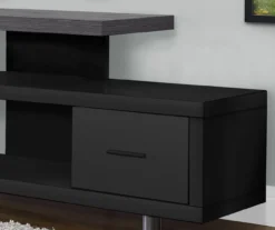 60" Black & Gray Top TV Stand -Franklin || DHP || PEAK Sofa Shop 810542411 3