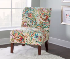 Danna Multicolor Upholstered Paisley Curved Back Slipper Chair -Franklin || DHP || PEAK Sofa Shop 810543301 6