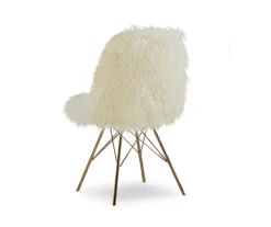 Layton Cream & Gold Faux Fur Chair -Franklin || DHP || PEAK Sofa Shop 810543311 3