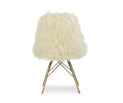 Layton Cream & Gold Faux Fur Chair -Franklin || DHP || PEAK Sofa Shop 810543311 4