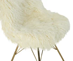 Layton Cream & Gold Faux Fur Chair -Franklin || DHP || PEAK Sofa Shop 810543311 5