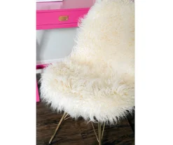 Layton Cream & Gold Faux Fur Chair -Franklin || DHP || PEAK Sofa Shop 810543311 6