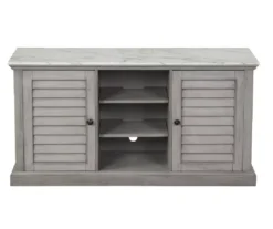 52" Gray & White Faux Marble TV Stand