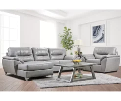 Clifton Ridge Stone Vegan Leather Swivel Chair -Franklin || DHP || PEAK Sofa Shop 810569859 810569860 810569861