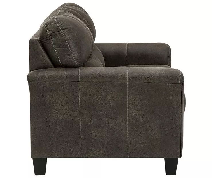 Navi Smoke Faux Leather Loveseat 3 Navi Smoke Faux Leather Loveseat - Image 3