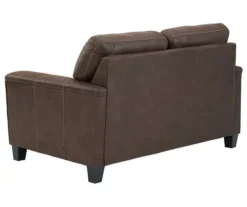 Navi Chestnut Faux Leather Loveseat -Franklin || DHP || PEAK Sofa Shop 810587484 2 1