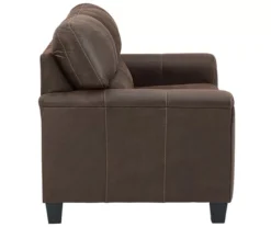 Navi Chestnut Faux Leather Loveseat -Franklin || DHP || PEAK Sofa Shop 810587484 4 1