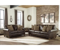 Nicorvo Coffee Faux Leather Sofa -Franklin || DHP || PEAK Sofa Shop 810594585 810594588 1