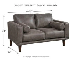 Arroyo Smoke Faux Leather Loveseat -Franklin || DHP || PEAK Sofa Shop 810594589 7
