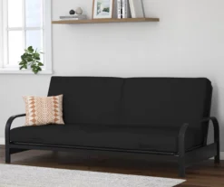 DHP Elbern Black Metal Futon With Black Microfiber Cover -Franklin || DHP || PEAK Sofa Shop 810598097 3