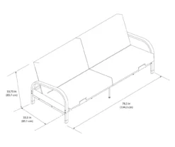 DHP Elbern Black Metal Futon With Black Microfiber Cover -Franklin || DHP || PEAK Sofa Shop 810598097 6