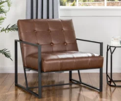 Glitzhome Modern Industrial Faux Leather Accent Chairs, 2-Pack -Franklin || DHP || PEAK Sofa Shop 810598913 A0 3
