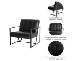 Glitzhome Modern Industrial Faux Leather Accent Chairs, 2-Pack -Franklin || DHP || PEAK Sofa Shop 810598914 A0 7