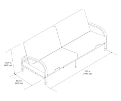 DHP Elbern Black Metal Futon With Cover -Franklin || DHP || PEAK Sofa Shop 810599700 810600181 810600182 A8 1