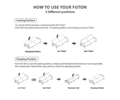 DHP Elbern Black Metal Futon With Cover -Franklin || DHP || PEAK Sofa Shop 810599700 810600181 810600182 M0