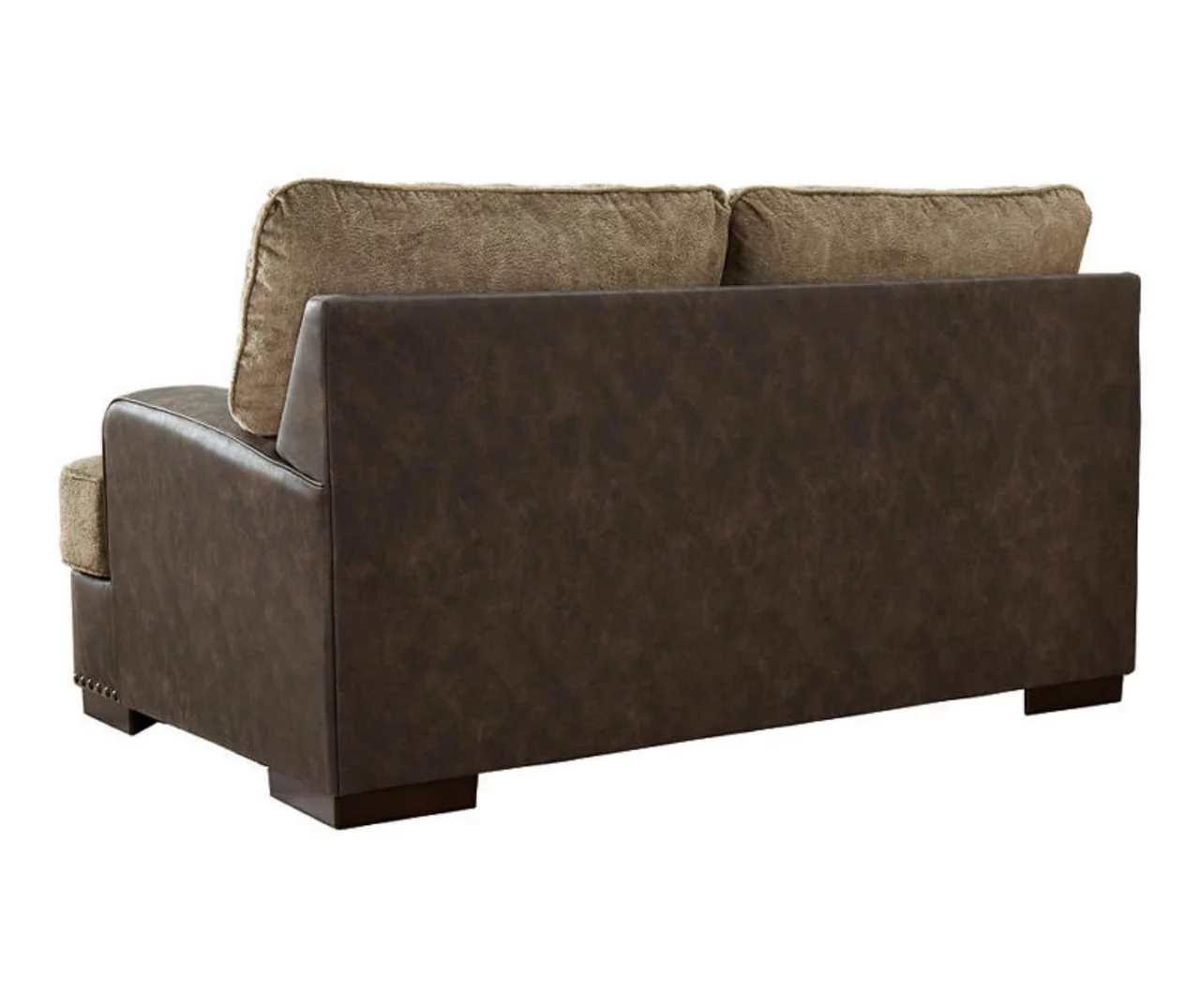 Alesbury Brown Faux Leather Loveseat 3 Alesbury Brown Faux Leather Loveseat - Image 3