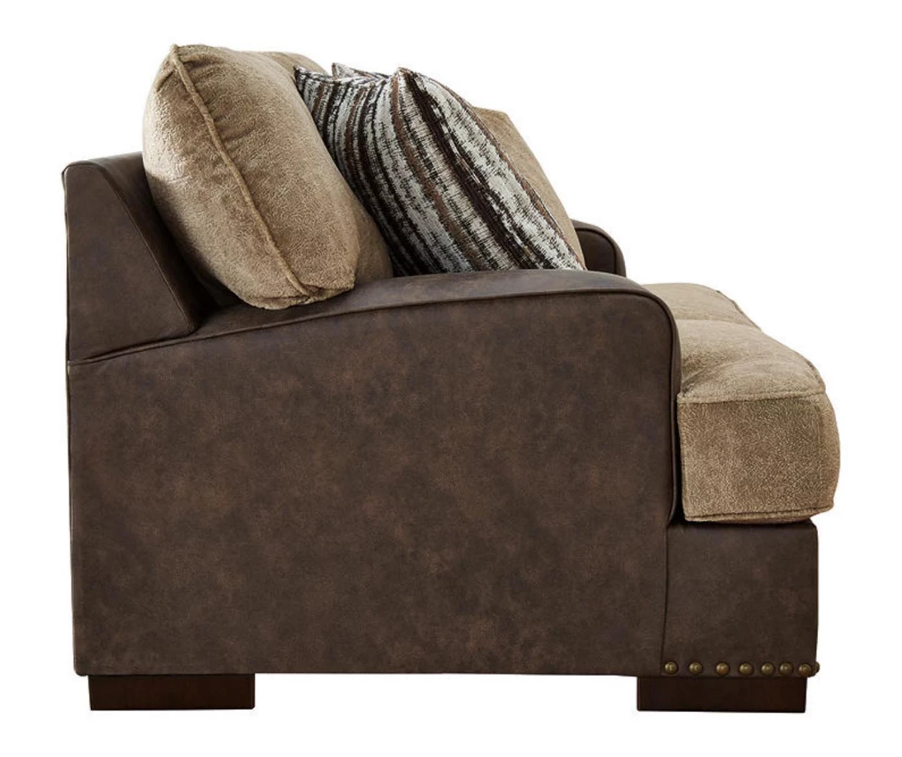Alesbury Brown Faux Leather Loveseat 4 Alesbury Brown Faux Leather Loveseat - Image 4