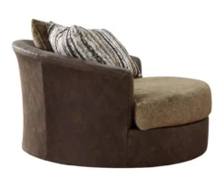 Alesbury Brown Faux Leather Oversize Swivel Accent Chair 8 Alesbury Brown Faux Leather Oversize Swivel Accent Chair -Franklin || DHP || PEAK Sofa Shop 810612255 4
