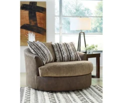 Alesbury Brown Faux Leather Oversize Swivel Accent Chair 9 Alesbury Brown Faux Leather Oversize Swivel Accent Chair -Franklin || DHP || PEAK Sofa Shop 810612255 5