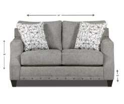 Alexandria Gray Chenille Loveseat -Franklin || DHP || PEAK Sofa Shop 810616680 A8