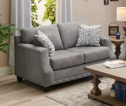 Alexandria Gray Chenille Loveseat -Franklin || DHP || PEAK Sofa Shop 810616680 B0 1